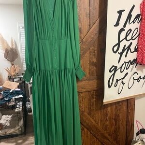 ME+EM Vibrant Green Long Sleeve Dress